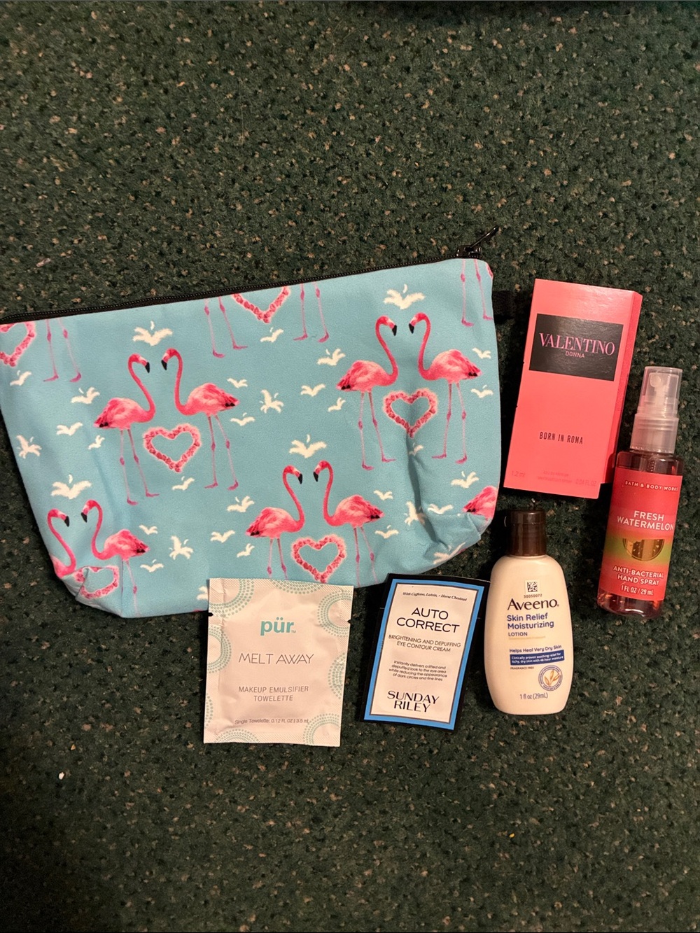 Flamingo Print Cosmetic Pouch 6 pc set